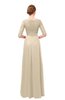 ColsBM Lola Champagne Bridesmaid Dresses Zip up Boat A-line Half Length Sleeve Modest Lace