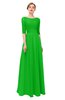 ColsBM Lola Classic Green Bridesmaid Dresses Zip up Boat A-line Half Length Sleeve Modest Lace