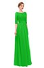 ColsBM Lola Classic Green Bridesmaid Dresses Zip up Boat A-line Half Length Sleeve Modest Lace
