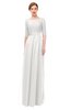 ColsBM Lola Cloud White Bridesmaid Dresses Zip up Boat A-line Half Length Sleeve Modest Lace
