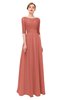 ColsBM Lola Crabapple Bridesmaid Dresses Zip up Boat A-line Half Length Sleeve Modest Lace