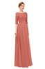 ColsBM Lola Crabapple Bridesmaid Dresses Zip up Boat A-line Half Length Sleeve Modest Lace