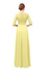ColsBM Lola Daffodil Bridesmaid Dresses Zip up Boat A-line Half Length Sleeve Modest Lace