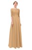 ColsBM Lola Desert Mist Bridesmaid Dresses Zip up Boat A-line Half Length Sleeve Modest Lace