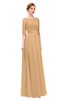 ColsBM Lola Desert Mist Bridesmaid Dresses Zip up Boat A-line Half Length Sleeve Modest Lace