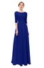 ColsBM Lola Electric Blue Bridesmaid Dresses Zip up Boat A-line Half Length Sleeve Modest Lace