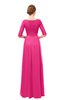 ColsBM Lola Fandango Pink Bridesmaid Dresses Zip up Boat A-line Half Length Sleeve Modest Lace