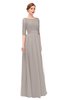 ColsBM Lola Fawn Bridesmaid Dresses Zip up Boat A-line Half Length Sleeve Modest Lace