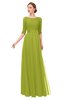 ColsBM Lola Green Oasis Bridesmaid Dresses Zip up Boat A-line Half Length Sleeve Modest Lace