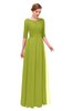 ColsBM Lola Green Oasis Bridesmaid Dresses Zip up Boat A-line Half Length Sleeve Modest Lace