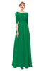 ColsBM Lola Green Bridesmaid Dresses Zip up Boat A-line Half Length Sleeve Modest Lace
