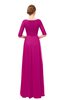 ColsBM Lola Hot Pink Bridesmaid Dresses Zip up Boat A-line Half Length Sleeve Modest Lace