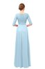 ColsBM Lola Ice Blue Bridesmaid Dresses Zip up Boat A-line Half Length Sleeve Modest Lace