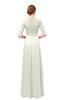 ColsBM Lola Ivory Bridesmaid Dresses Zip up Boat A-line Half Length Sleeve Modest Lace