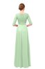 ColsBM Lola Light Green Bridesmaid Dresses Zip up Boat A-line Half Length Sleeve Modest Lace