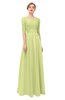 ColsBM Lola Lime Sherbet Bridesmaid Dresses Zip up Boat A-line Half Length Sleeve Modest Lace