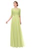 ColsBM Lola Lime Sherbet Bridesmaid Dresses Zip up Boat A-line Half Length Sleeve Modest Lace