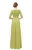 ColsBM Lola Linden Green Bridesmaid Dresses Zip up Boat A-line Half Length Sleeve Modest Lace