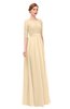 ColsBM Lola Marzipan Bridesmaid Dresses Zip up Boat A-line Half Length Sleeve Modest Lace