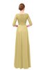 ColsBM Lola New Wheat Bridesmaid Dresses Zip up Boat A-line Half Length Sleeve Modest Lace