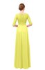ColsBM Lola Pale Yellow Bridesmaid Dresses Zip up Boat A-line Half Length Sleeve Modest Lace