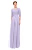ColsBM Lola Pastel Lilac Bridesmaid Dresses Zip up Boat A-line Half Length Sleeve Modest Lace