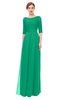 ColsBM Lola Pepper Green Bridesmaid Dresses Zip up Boat A-line Half Length Sleeve Modest Lace