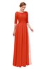 ColsBM Lola Persimmon Bridesmaid Dresses Zip up Boat A-line Half Length Sleeve Modest Lace