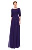ColsBM Lola Royal Purple Bridesmaid Dresses Zip up Boat A-line Half Length Sleeve Modest Lace