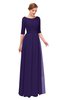 ColsBM Lola Royal Purple Bridesmaid Dresses Zip up Boat A-line Half Length Sleeve Modest Lace