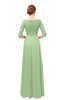 ColsBM Lola Sage Green Bridesmaid Dresses Zip up Boat A-line Half Length Sleeve Modest Lace