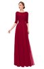 ColsBM Lola Scooter Bridesmaid Dresses Zip up Boat A-line Half Length Sleeve Modest Lace