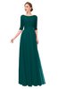 ColsBM Lola Shaded Spruce Bridesmaid Dresses Zip up Boat A-line Half Length Sleeve Modest Lace