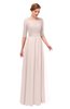 ColsBM Lola Silver Peony Bridesmaid Dresses Zip up Boat A-line Half Length Sleeve Modest Lace