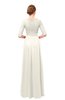 ColsBM Lola Whisper White Bridesmaid Dresses Zip up Boat A-line Half Length Sleeve Modest Lace