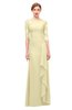 ColsBM Lorin Anise Flower Bridesmaid Dresses Column Floor Length Zipper Elbow Length Sleeve Lace Mature