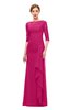 ColsBM Lorin Beetroot Purple Bridesmaid Dresses Column Floor Length Zipper Elbow Length Sleeve Lace Mature