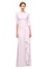 ColsBM Lorin Blush Bridesmaid Dresses Column Floor Length Zipper Elbow Length Sleeve Lace Mature