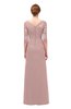 ColsBM Lorin Bridal Rose Bridesmaid Dresses Column Floor Length Zipper Elbow Length Sleeve Lace Mature