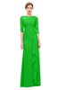 ColsBM Lorin Classic Green Bridesmaid Dresses Column Floor Length Zipper Elbow Length Sleeve Lace Mature