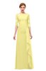 ColsBM Lorin Daffodil Bridesmaid Dresses Column Floor Length Zipper Elbow Length Sleeve Lace Mature