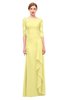 ColsBM Lorin Daffodil Bridesmaid Dresses Column Floor Length Zipper Elbow Length Sleeve Lace Mature