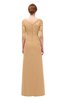 ColsBM Lorin Desert Mist Bridesmaid Dresses Column Floor Length Zipper Elbow Length Sleeve Lace Mature
