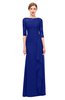 ColsBM Lorin Electric Blue Bridesmaid Dresses Column Floor Length Zipper Elbow Length Sleeve Lace Mature
