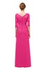 ColsBM Lorin Fandango Pink Bridesmaid Dresses Column Floor Length Zipper Elbow Length Sleeve Lace Mature