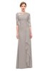 ColsBM Lorin Fawn Bridesmaid Dresses Column Floor Length Zipper Elbow Length Sleeve Lace Mature