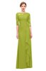 ColsBM Lorin Green Oasis Bridesmaid Dresses Column Floor Length Zipper Elbow Length Sleeve Lace Mature