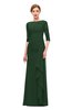 ColsBM Lorin Hunter Green Bridesmaid Dresses Column Floor Length Zipper Elbow Length Sleeve Lace Mature