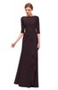 ColsBM Lorin Italian Plum Bridesmaid Dresses Column Floor Length Zipper Elbow Length Sleeve Lace Mature