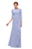 ColsBM Lorin Lavender Bridesmaid Dresses Column Floor Length Zipper Elbow Length Sleeve Lace Mature